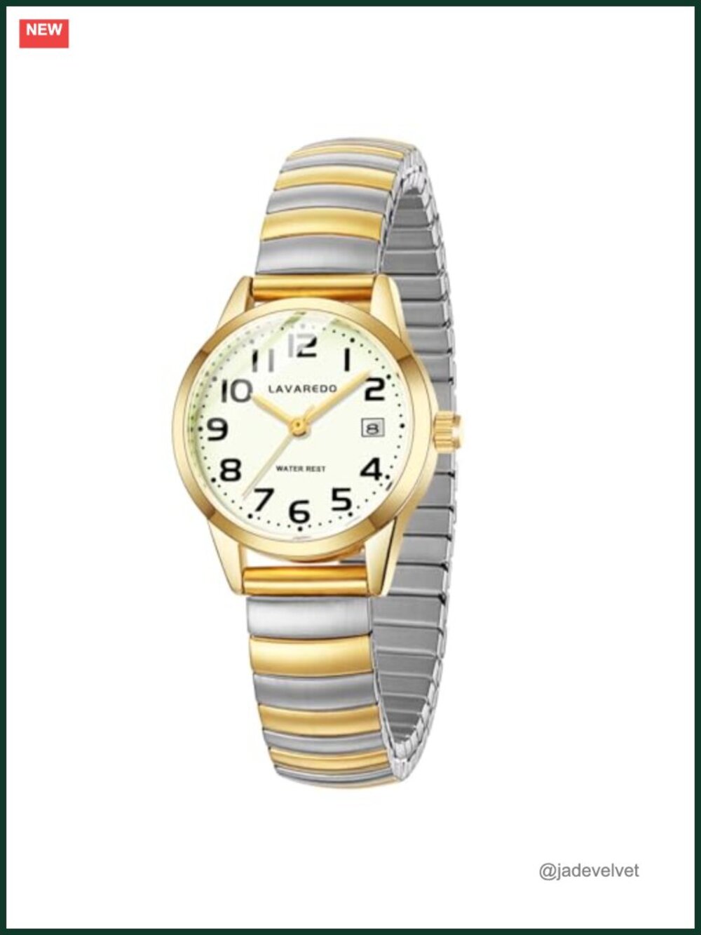 Ladies Stainless Steel Expansion Band Watch Easy Read Waterproof Analog